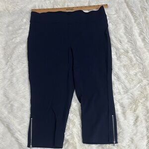 Refaella Navy Blue 18W Stretchy Capri Pants EUC
